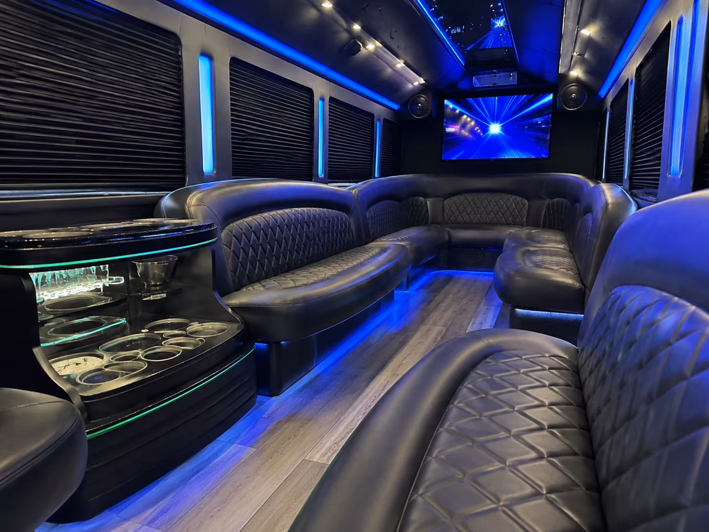 28 Passenger Party Bus Interior