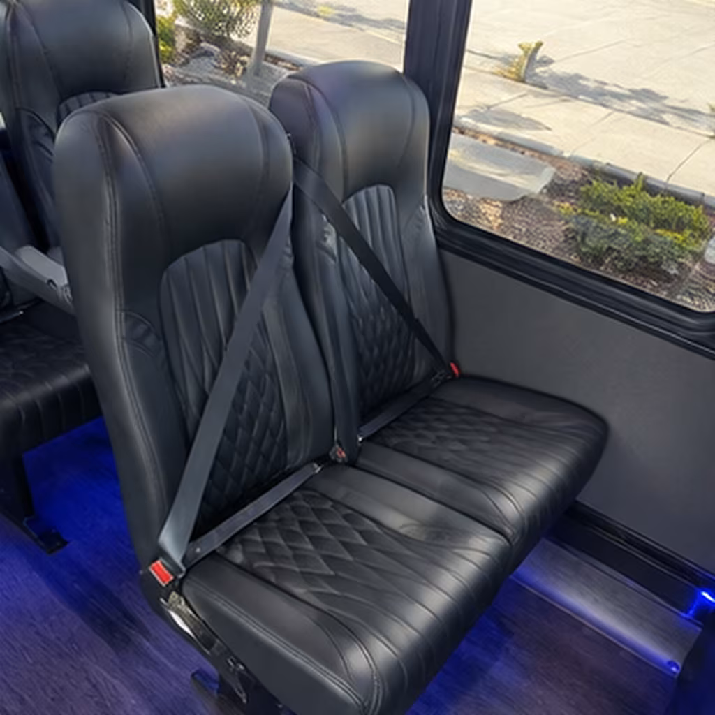 New Orleans Airport Shuttle & Transportation party bus interior