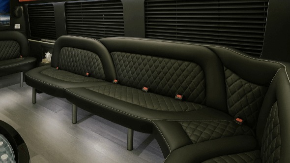 Interior of Charter Bus Company Baton Rouge's 14 Passenger Sprinter Limousine in Baton Rouge