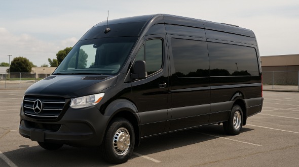 Exterior of Charter Bus Company Lake Charles's 14 Passenger Sprinter Limousine in Lake Charles