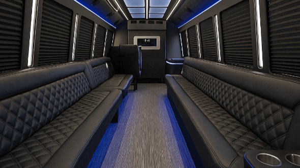 Interior of Charter Bus Company Beaumont's 20 Passenger Party Bus in Beaumont