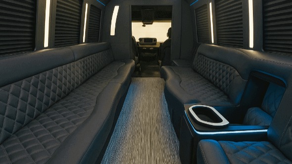 Interior of Charter Bus Company Lake Charles's 25 Passenger Party Bus in Lake Charles