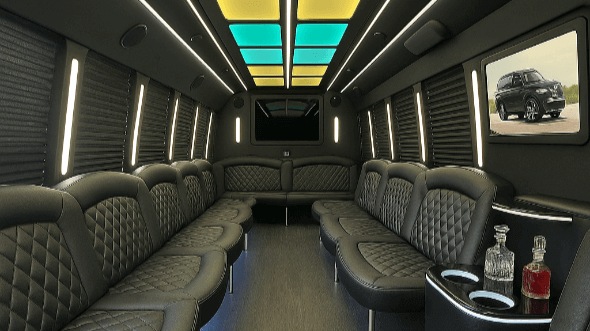 Interior of Charter Bus Company Jackson's 28 Passenger Party Bus in Jackson