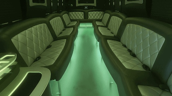 Interior of Charter Bus Company Port Arthur's 30 Passenger Party Bus in Port Arthur