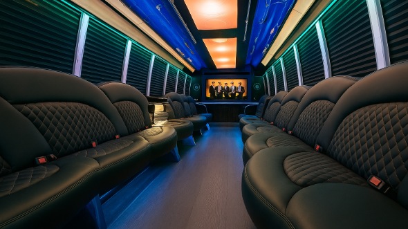 Interior of Charter Bus Company Jackson's 40 Passenger Party Bus in Jackson