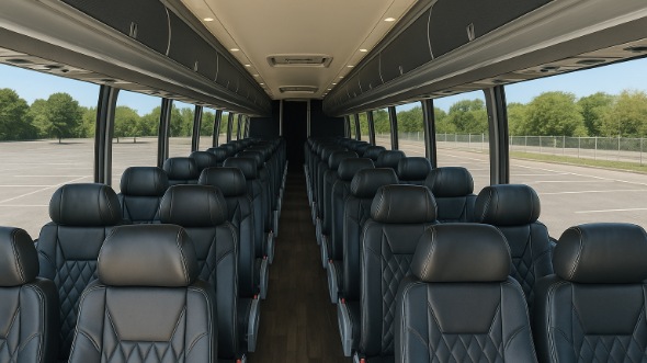 Interior of Charter Bus Company New Orleans's 44 Passenger Charter Bus in New Orleans