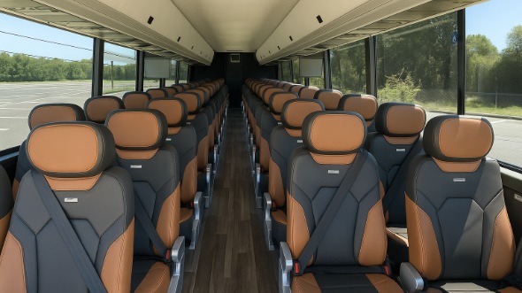 Interior of Charter Bus Company New Orleans's 46 Passenger Charter Bus in New Orleans