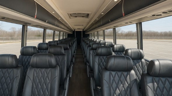 Interior of Charter Bus Company New Orleans's 47 Passenger Charter Bus in New Orleans