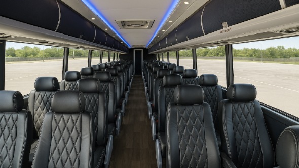 Interior of Charter Bus Company New Orleans's 48 Passenger Charter Bus in New Orleans