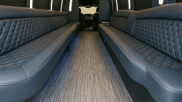 Interior of Charter Bus Company Beaumont's 50 Passenger Party Bus in Beaumont