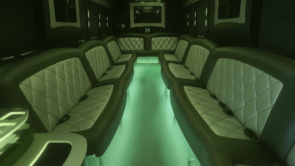 Interior of Charter Bus Company Metairie's 50 Passenger Party Bus in Metairie