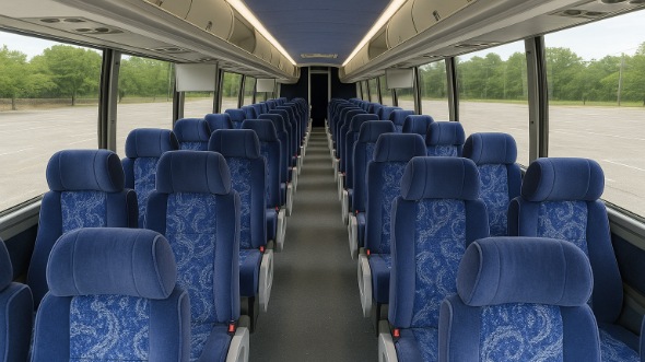 Interior of Charter Bus Company New Orleans's 51 Passenger Charter Bus in New Orleans