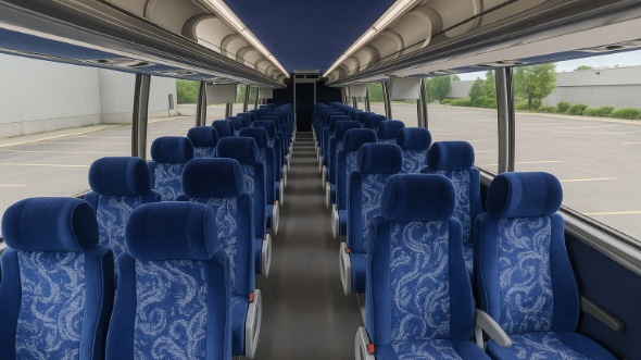 Interior of Charter Bus Company New Orleans's 54 Passenger Charter Bus in New Orleans