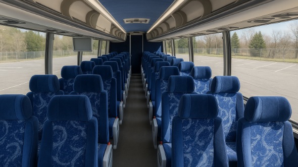 Interior of Charter Bus Company New Orleans's 56 Passenger Charter Bus in New Orleans